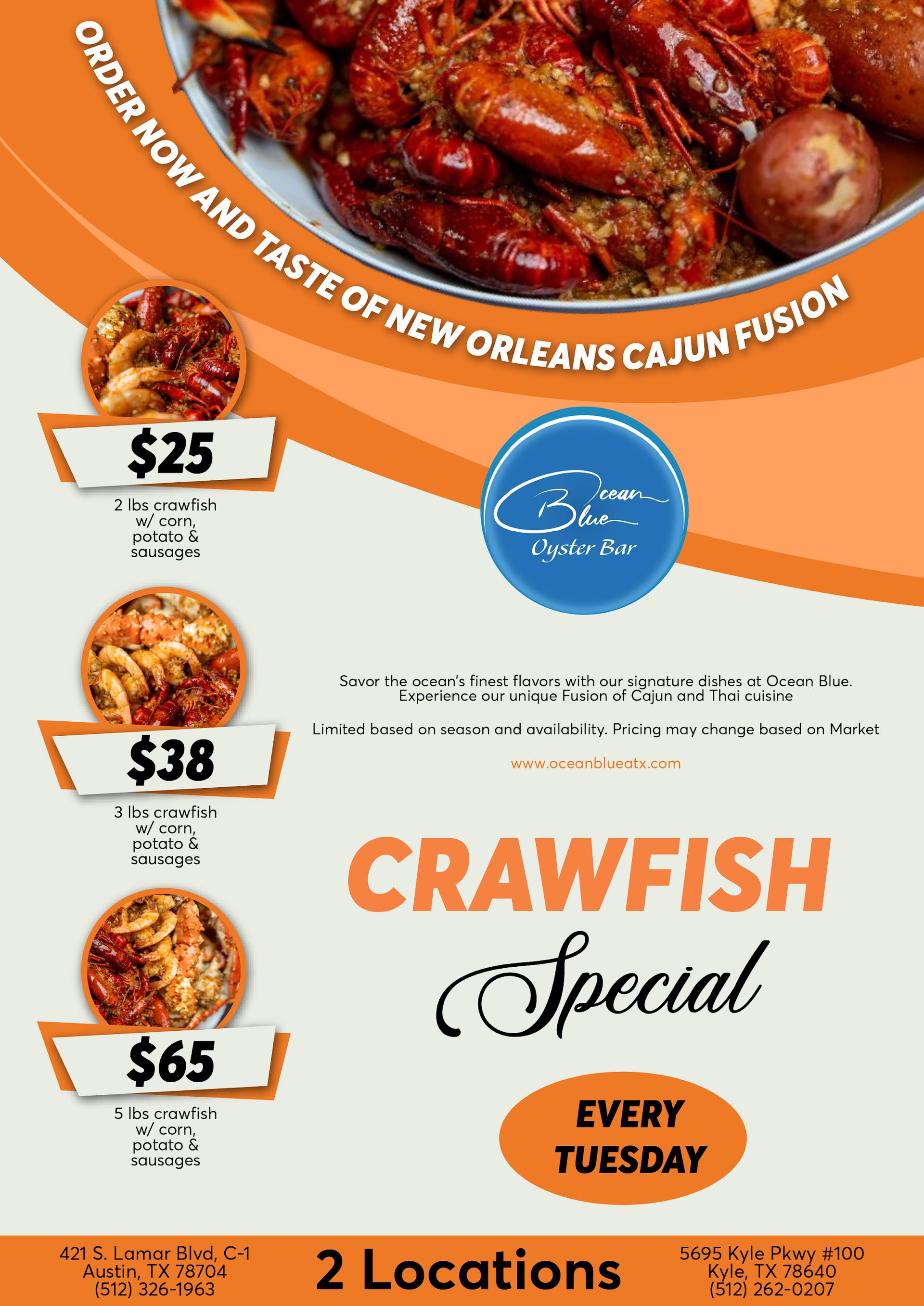 Tuesday crawfish special