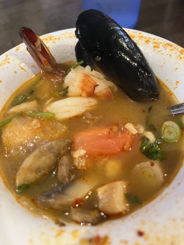 Tom Yum Seafood Soup.