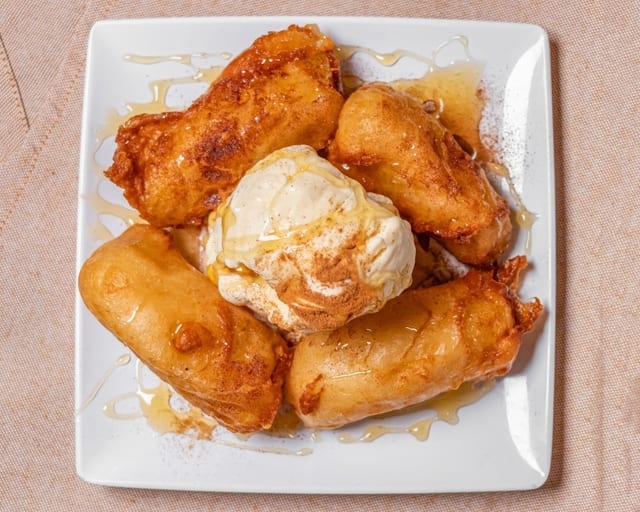 Fried Banana and Ice Cream.