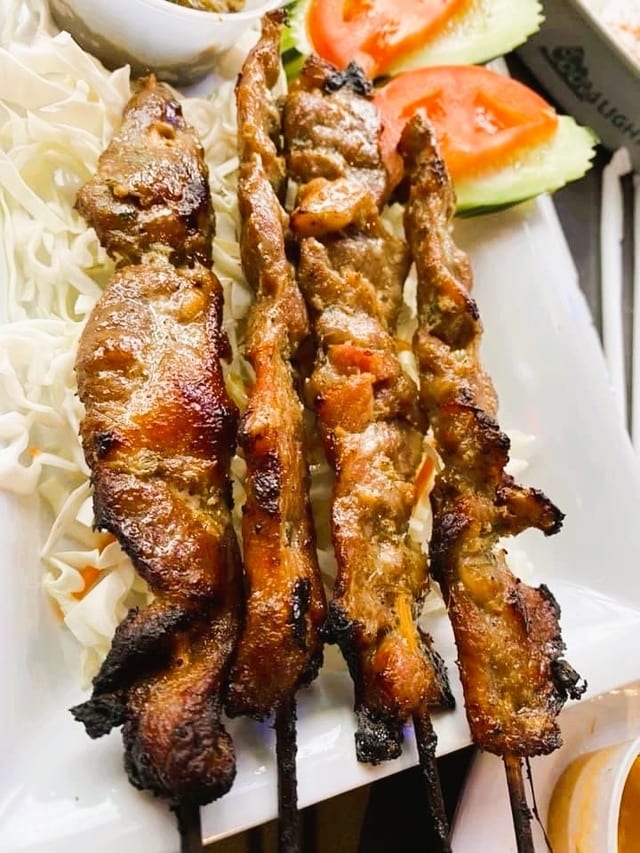 Satay-Grilled Marinated Skewered Meat.
