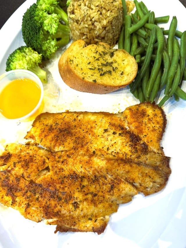 Broiled Filet Tilapia.